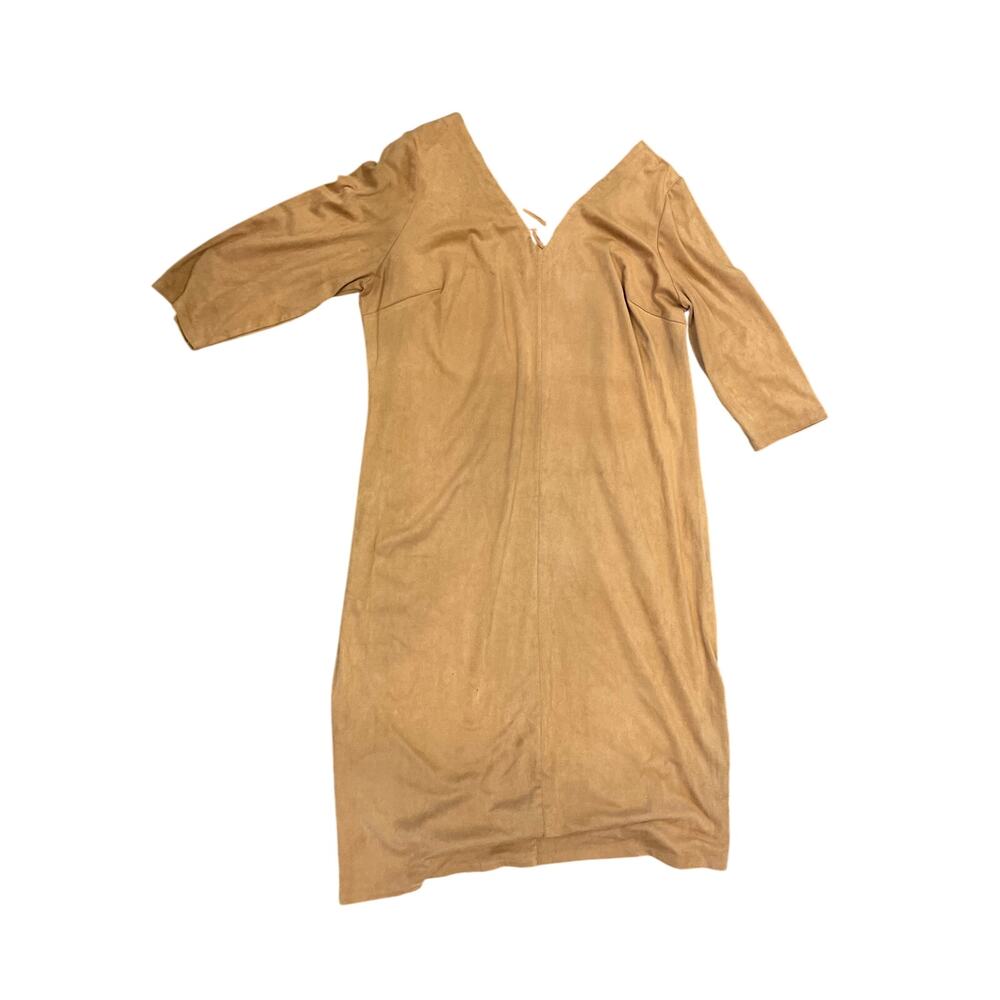 High Quality Vegan Suede Midi Sheath Dress - 1X